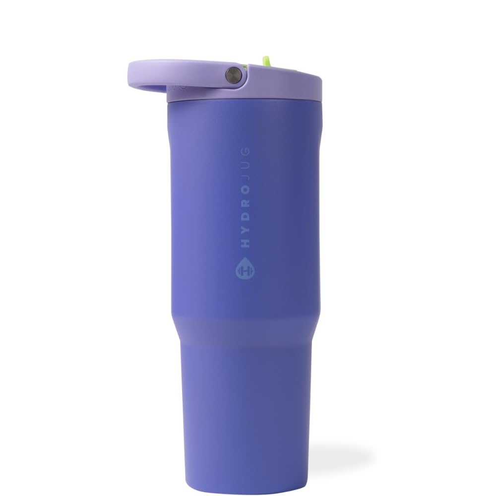 HydroJug Sport - Stainless Steel Tumbler with Straw, Vacuum Insulated, 40oz Leakproof Water Bottle, Ergonomic Design, Reusable, Dishwasher Safe, Rubber Base, Durable for Gym or Outdoors, Black Leopard