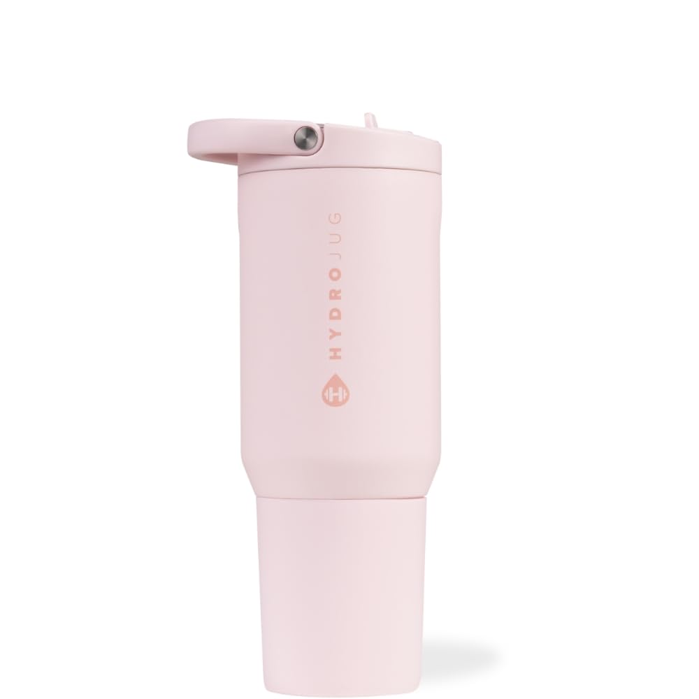 HydroJug Sport - Stainless Steel Tumbler with Straw, Vacuum Insulated, 40oz Leakproof Water Bottle, Ergonomic Design, Reusable, Dishwasher Safe, Rubber Base, Durable for Gym or Outdoors, Black Leopard