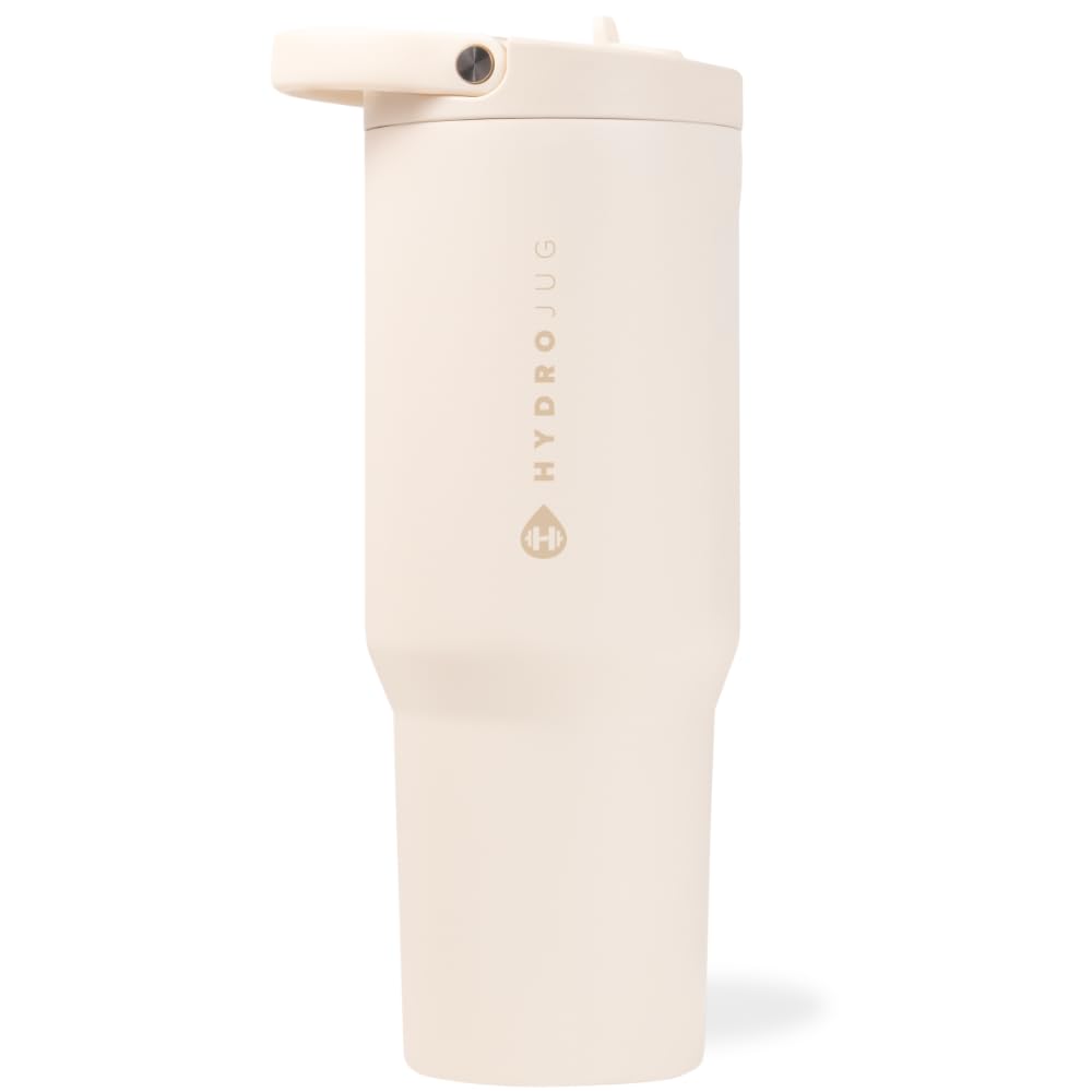 HydroJug Sport - Stainless Steel Tumbler with Straw, Vacuum Insulated, 40oz Leakproof Water Bottle, Ergonomic Design, Reusable, Dishwasher Safe, Rubber Base, Durable for Gym or Outdoors, Rodeo