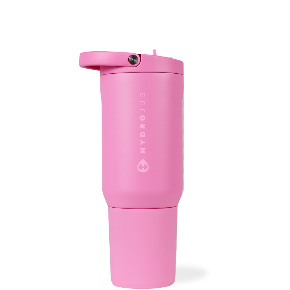 HydroJug Sport - Stainless Steel Tumbler with Straw, Vacuum Insulated, 40oz Leakproof Water Bottle, Ergonomic Design, Reusable, Dishwasher Safe, Rubber Base, Durable for Gym or Outdoors, Black Leopard