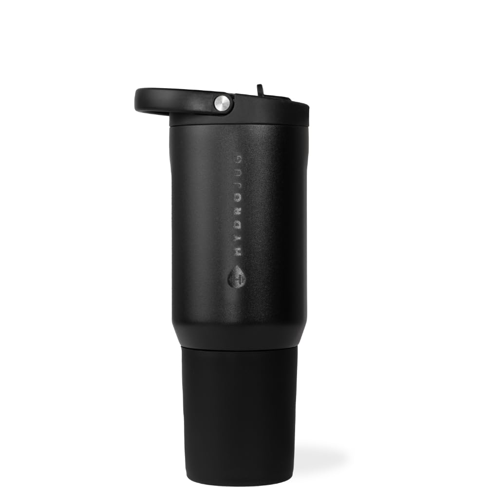 HydroJug Sport - Stainless Steel Tumbler with Straw, Vacuum Insulated, 40oz Leakproof Water Bottle, Ergonomic Design, Reusable, Dishwasher Safe, Rubber Base, Durable for Gym or Outdoors, Black Leopard