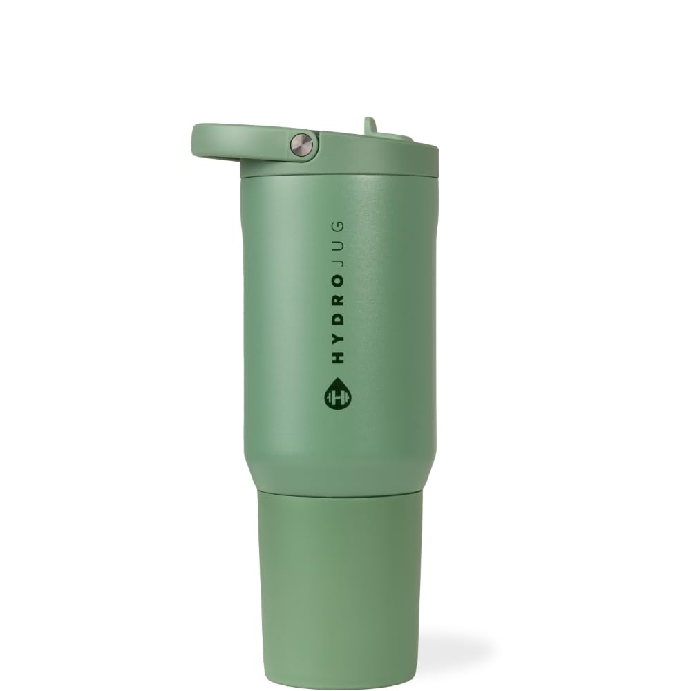 HydroJug Sport - Stainless Steel Tumbler with Straw, Vacuum Insulated, 40oz Leakproof Water Bottle, Ergonomic Design, Reusable, Dishwasher Safe, Rubber Base, Durable for Gym or Outdoors, Rodeo