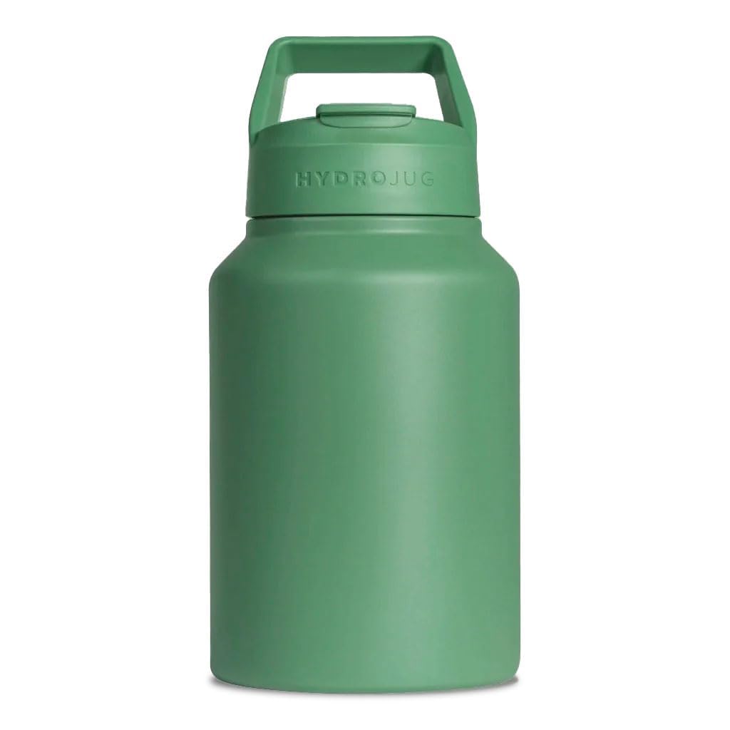 HydroJug Sport - Stainless Steel Tumbler with Straw, Vacuum Insulated, 64oz Leakproof Water Bottle, Ergonomic Design, Reusable, Dishwasher Safe, Rubber Base, Durable for Gym or Outdoors, Light Blue