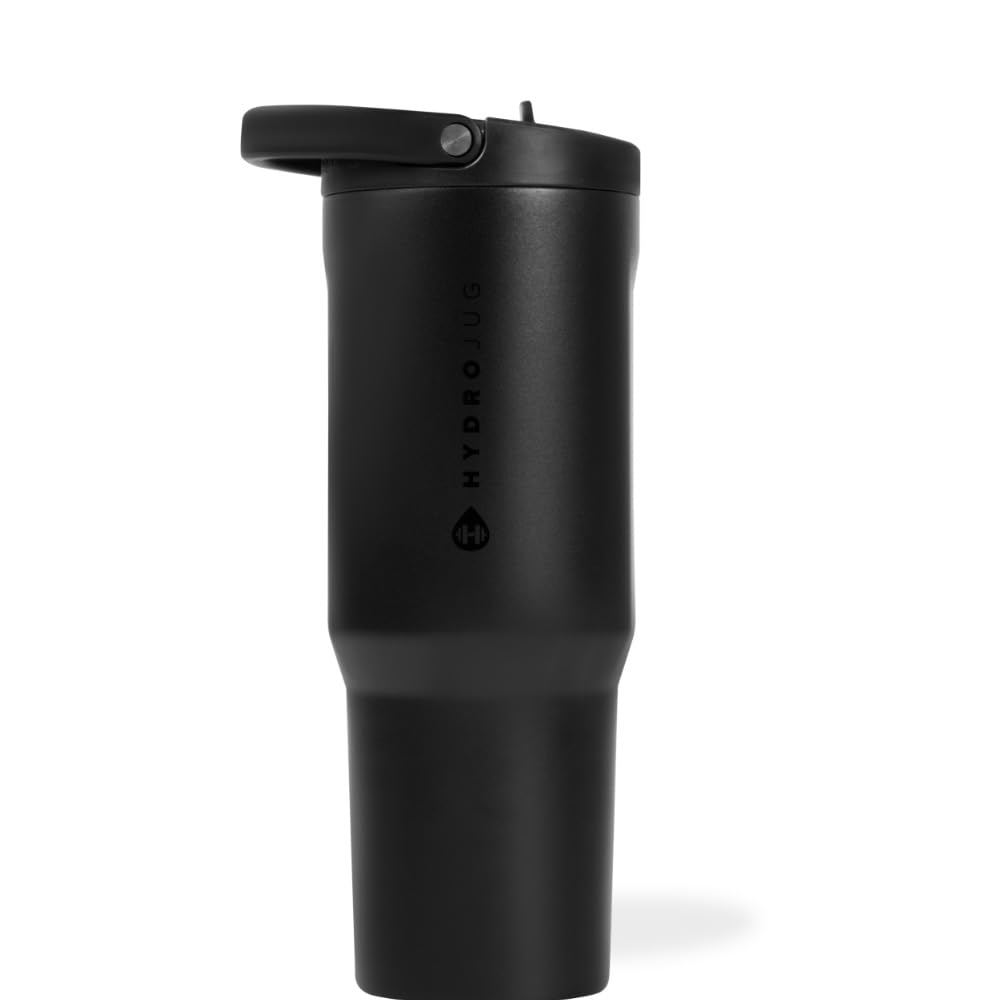 HydroJug Sport - Stainless Steel Tumbler with Straw, Vacuum Insulated, 40oz Leakproof Water Bottle, Ergonomic Design, Reusable, Dishwasher Safe, Rubber Base, Durable for Gym or Outdoors, Rodeo