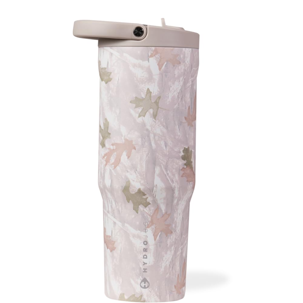 HydroJug Sport - Stainless Steel Tumbler with Straw, Vacuum Insulated, 40oz Leakproof Water Bottle, Ergonomic Design, Reusable, Dishwasher Safe, Rubber Base, Durable for Gym or Outdoors, Black Leopard