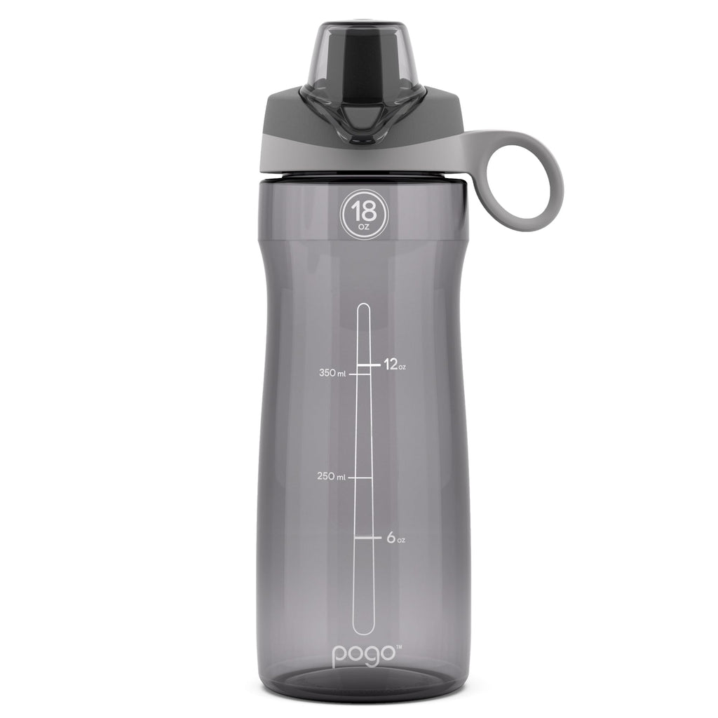 Pogo BPA-Free Tritan Plastic Water Bottle with Chug Lid, 32 Oz, Grey