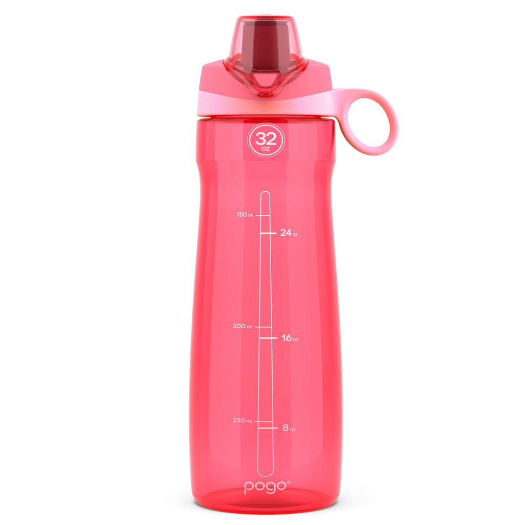 Pogo BPA-Free Tritan Plastic Water Bottle with Chug Lid, 32 Oz, Grey