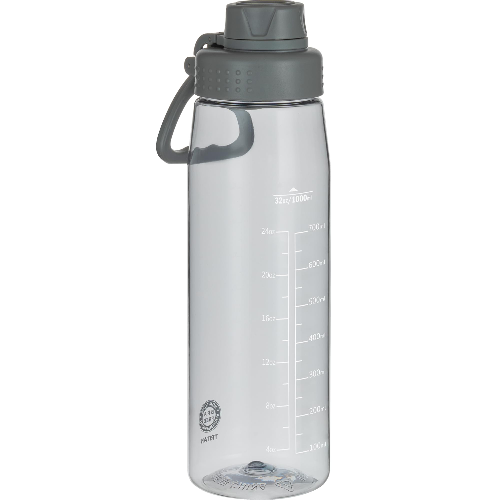 Water Bottle 32oz, clear water bottle with Spout Lid and Carry Handle, Reusable, Tritan, BPA Free, Hiking Water Bottle Suitable for Travel, Outdoors, Gym, Travel, Home, School (Clear)