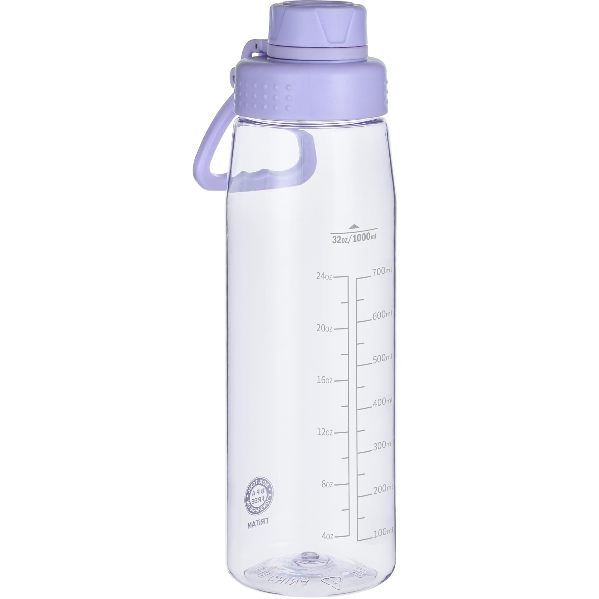 Water Bottle 32oz, clear water bottle with Spout Lid and Carry Handle, Reusable, Tritan, BPA Free, Hiking Water Bottle Suitable for Travel, Outdoors, Gym, Travel, Home, School (Clear)