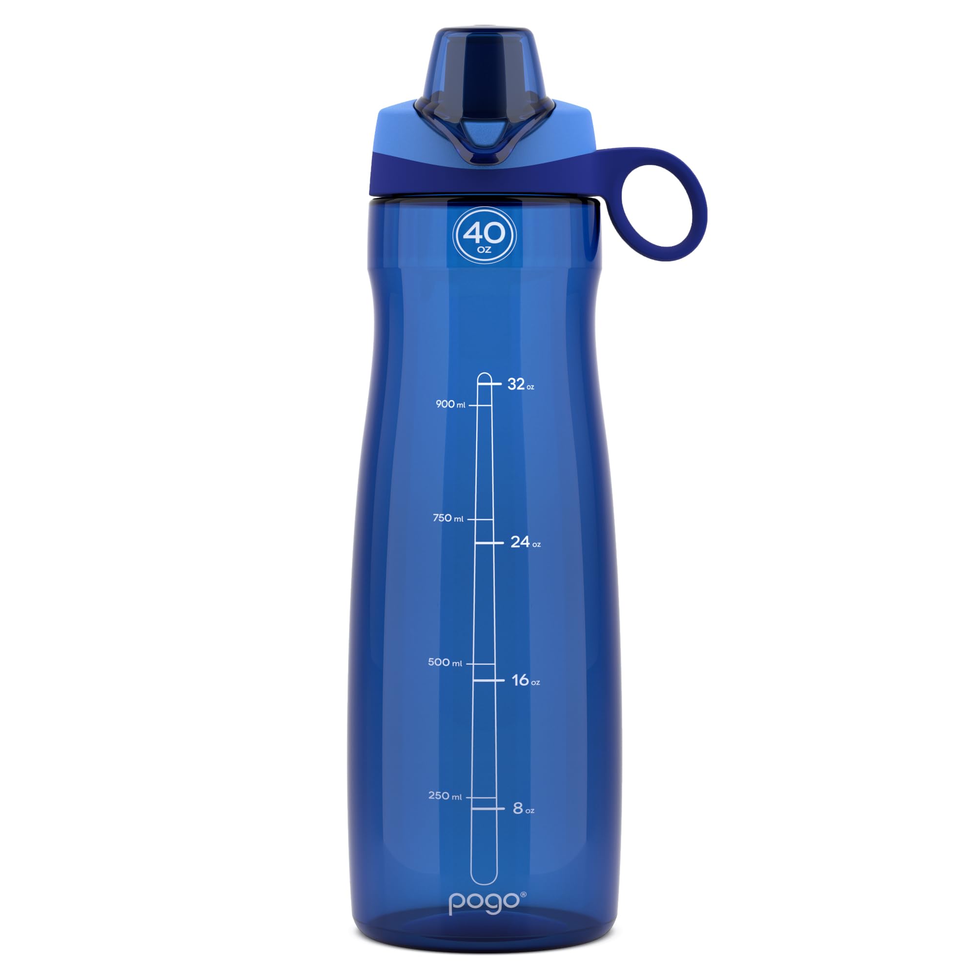 Pogo BPA-Free Tritan Plastic Water Bottle with Chug Lid, 32 Oz, Grey