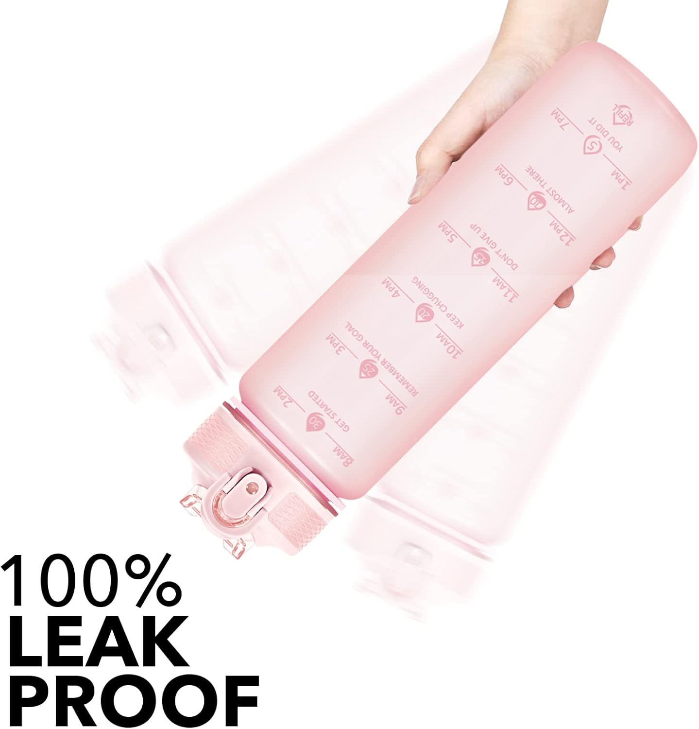 Hyeta 32oz Water Bottles with Straw - Stay Motivated and Hydrated with Convenient Times to Drink Markings, Durable, Leak-proof