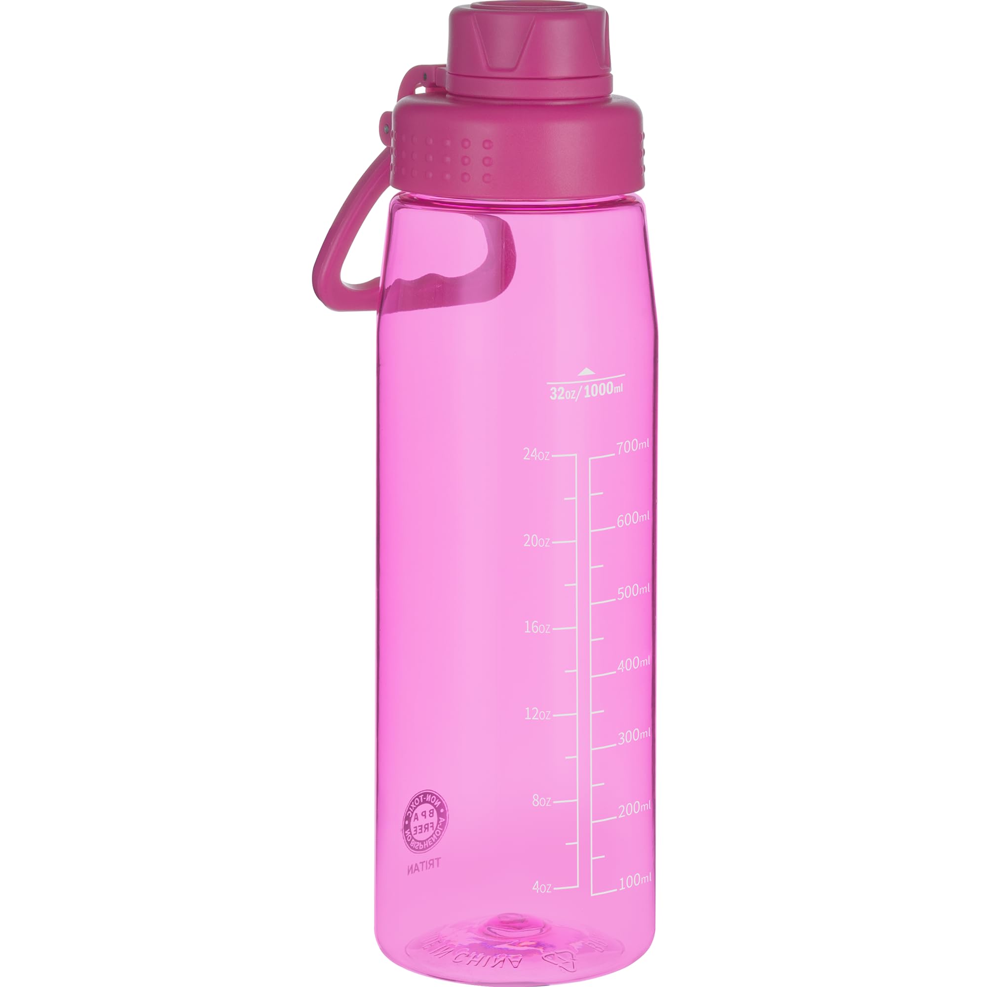 Water Bottle 32oz, clear water bottle with Spout Lid and Carry Handle, Reusable, Tritan, BPA Free, Hiking Water Bottle Suitable for Travel, Outdoors, Gym, Travel, Home, School (Clear)