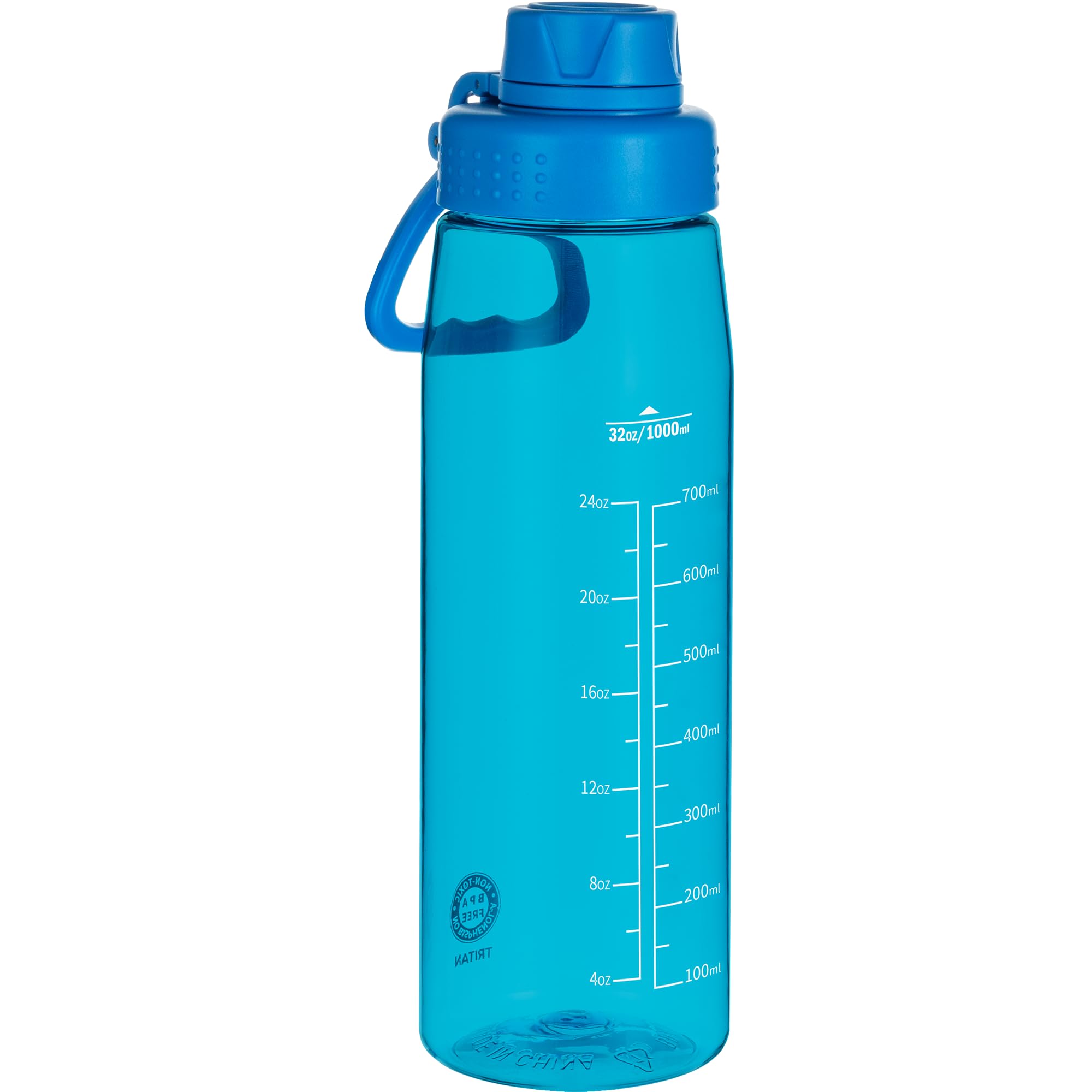 Water Bottle 32oz, clear water bottle with Spout Lid and Carry Handle, Reusable, Tritan, BPA Free, Hiking Water Bottle Suitable for Travel, Outdoors, Gym, Travel, Home, School (Clear)
