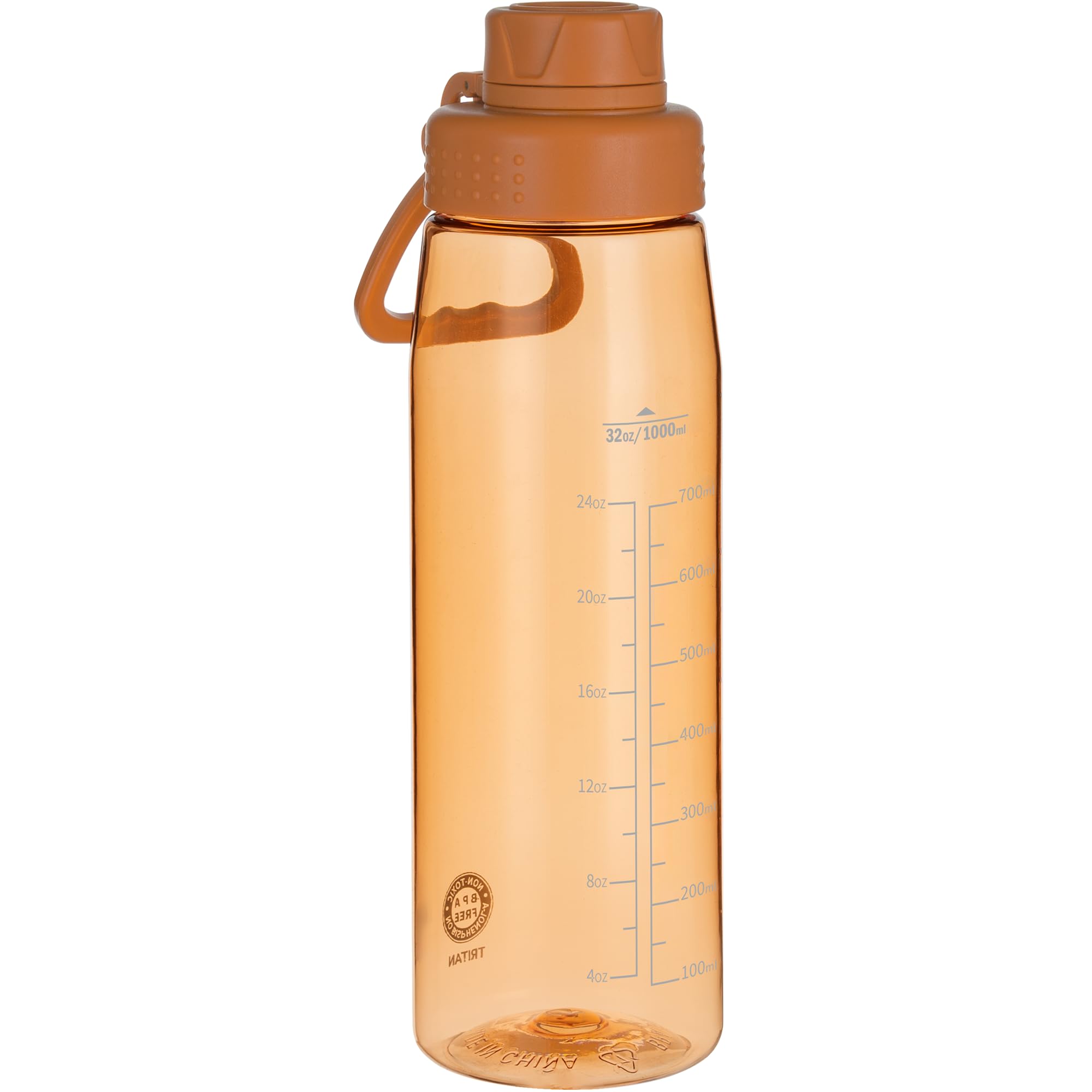 Water Bottle 32oz, clear water bottle with Spout Lid and Carry Handle, Reusable, Tritan, BPA Free, Hiking Water Bottle Suitable for Travel, Outdoors, Gym, Travel, Home, School (Clear)