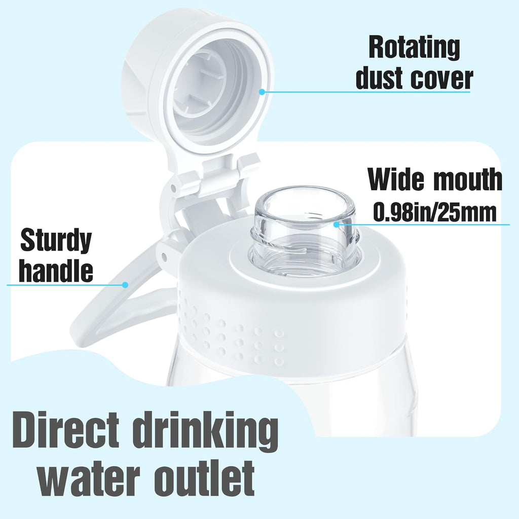 Water Bottle 32oz, clear water bottle with Spout Lid and Carry Handle, Reusable, Tritan, BPA Free, Hiking Water Bottle Suitable for Travel, Outdoors, Gym, Travel, Home, School (Clear)