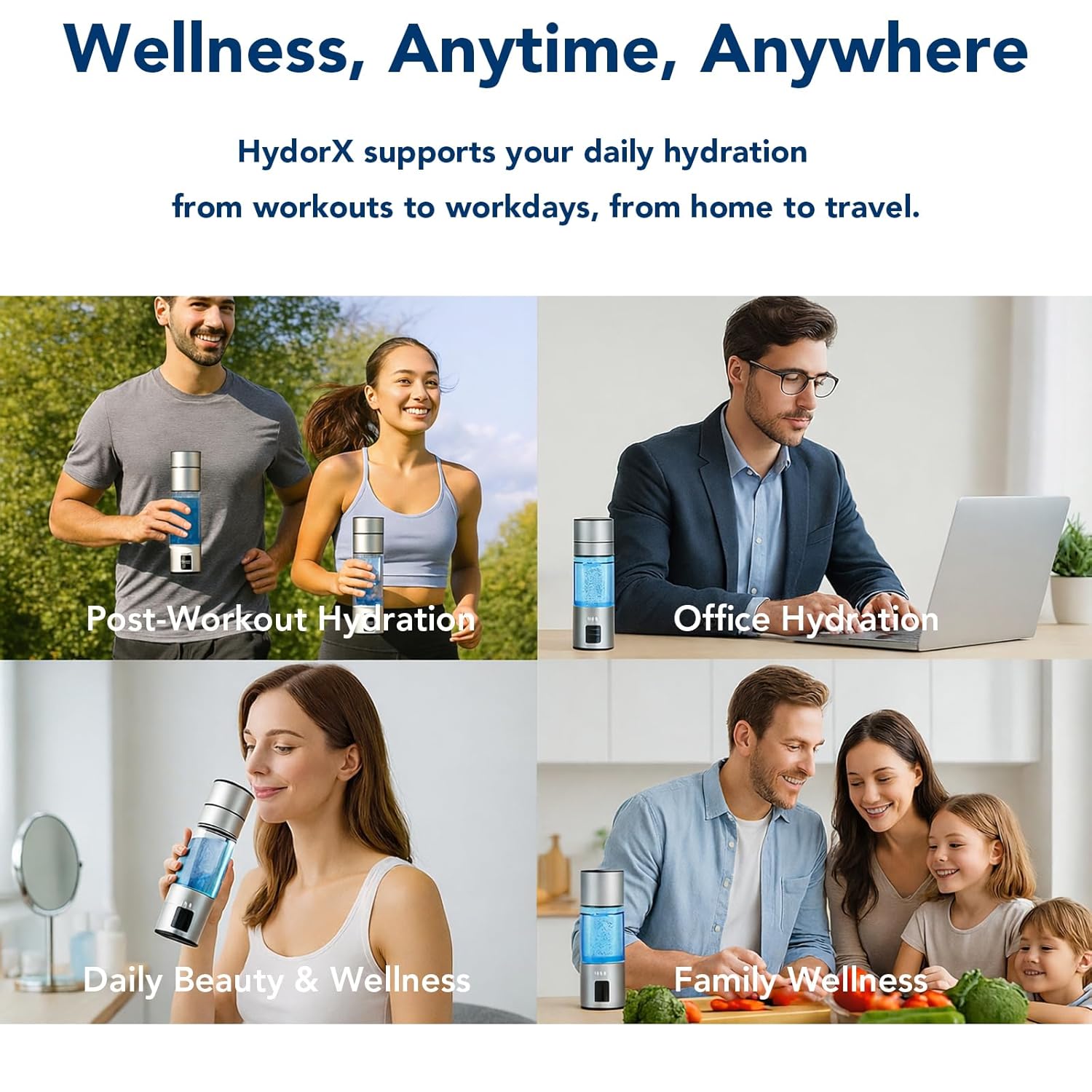 6700PPB Max Hydrogen Water Bottle Generator, 8.3oz Portable Rechargeable Ionizer with SPE/PEM Certified Technology, Leak-Proof Food-Grade for Home Office Travel Fitness & Ideal Gifts