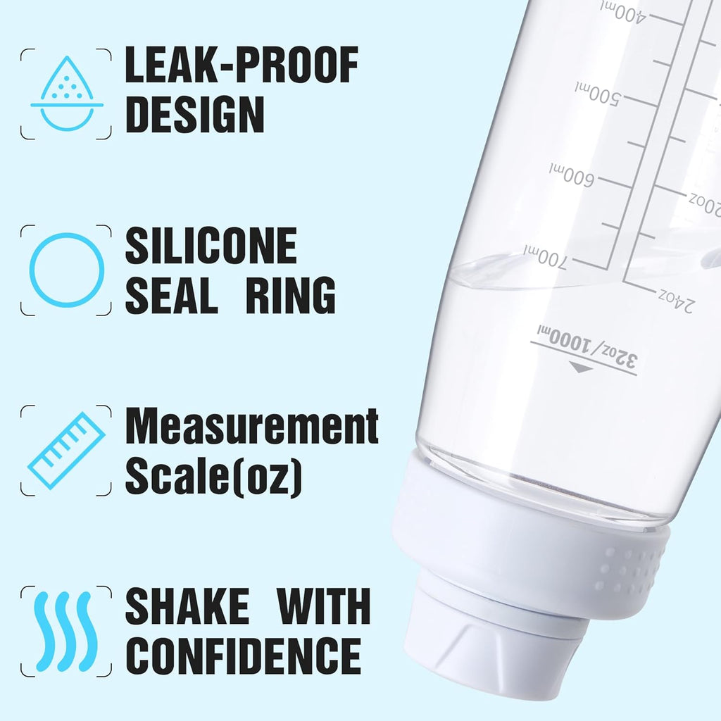 Water Bottle 32oz, clear water bottle with Spout Lid and Carry Handle, Reusable, Tritan, BPA Free, Hiking Water Bottle Suitable for Travel, Outdoors, Gym, Travel, Home, School (Clear)