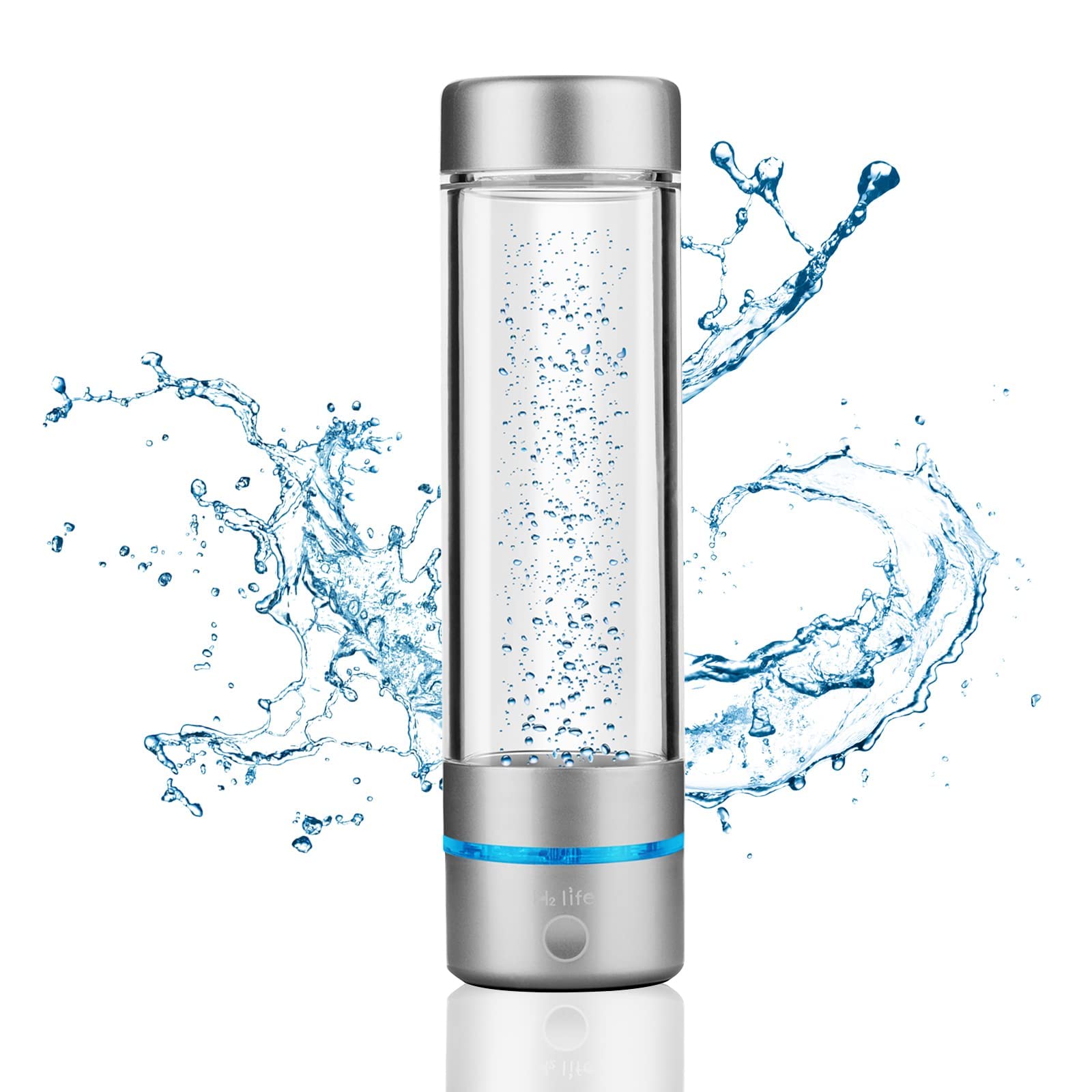 Hydrogen Water Generator, Professional BPA Free Water Bottle 5000PPB Dual Mode Portable Reusable Water Ionizer with SPE and PEM Hydrogen Water Bottle for Sports Hiking Travel Fitness