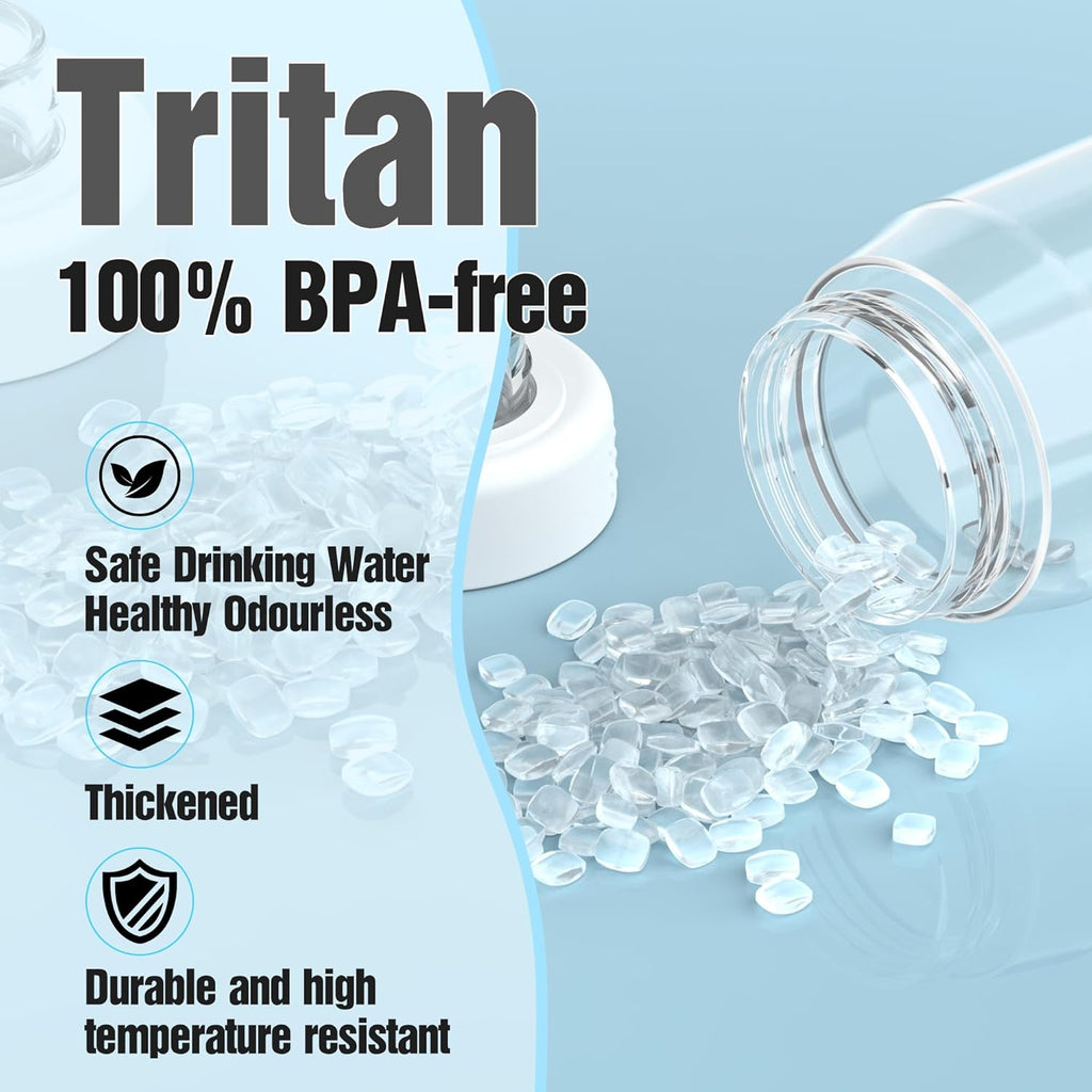 Water Bottle 32oz, clear water bottle with Spout Lid and Carry Handle, Reusable, Tritan, BPA Free, Hiking Water Bottle Suitable for Travel, Outdoors, Gym, Travel, Home, School (Clear)