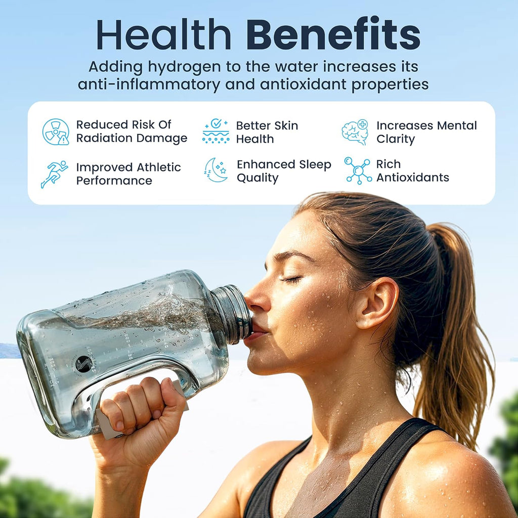 Zenetics Advanced Hydrogen Water Bottle with Pouch,1.5L Large BPA Free, Ionizer Bottle - Athletes, Travelers, Adventurers Sports, Gift For Husband, Wife, Family and Friends, BPA Free Outdoor
