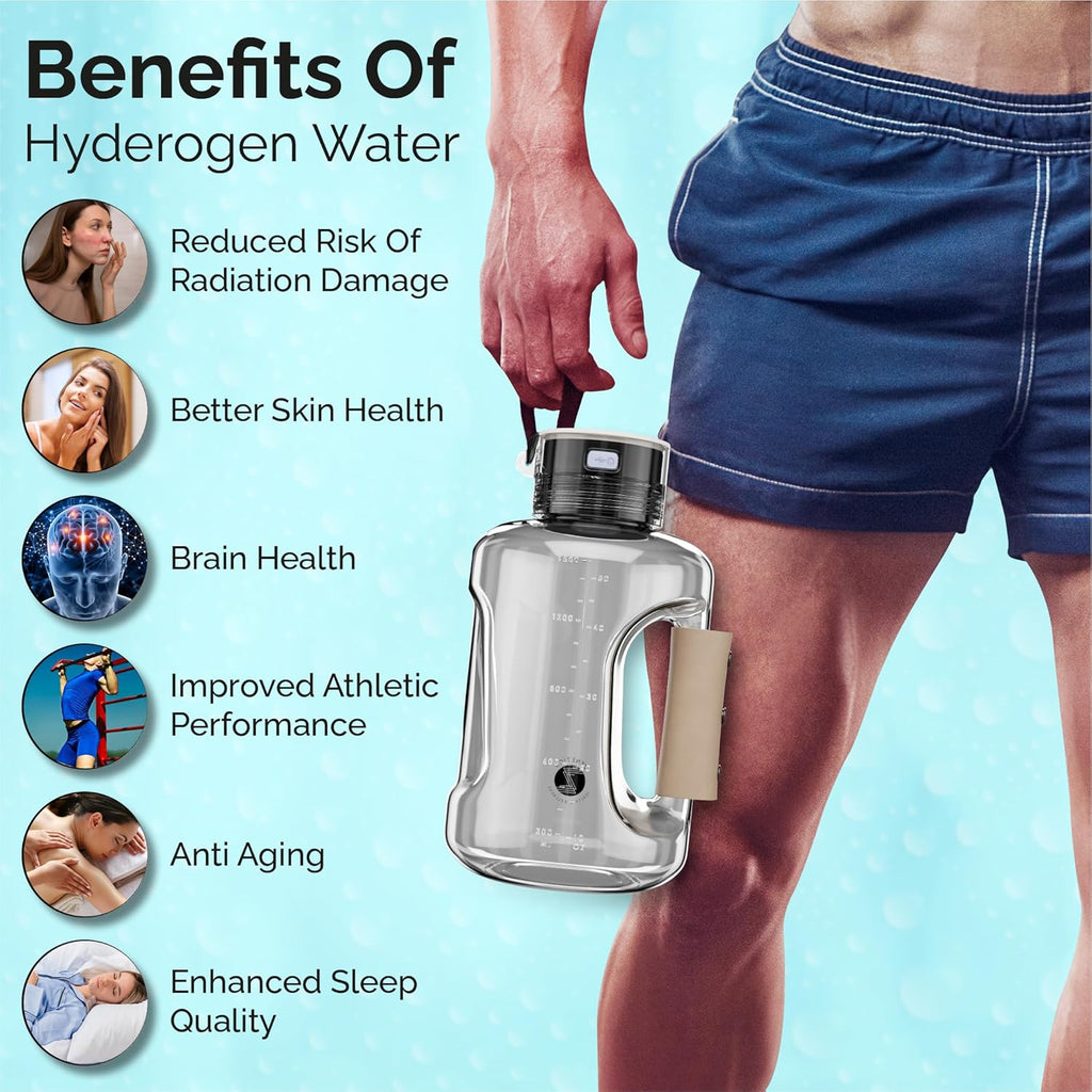 Zenetics Advanced Hydrogen Water Bottle with Pouch,1.5L Large BPA Free, Ionizer Bottle - Athletes, Travelers, Adventurers Sports, Gift For Husband, Wife, Family and Friends, BPA Free Outdoor