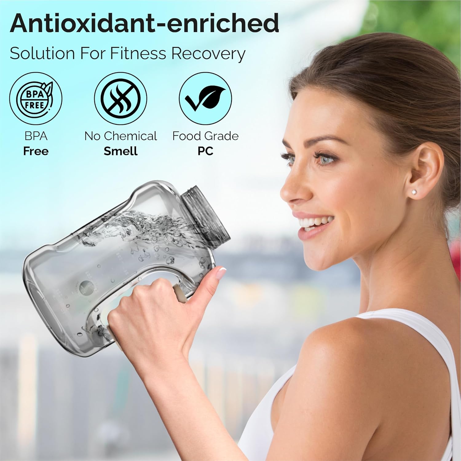 Zenetics Advanced Hydrogen Water Bottle with Pouch,1.5L Large BPA Free, Ionizer Bottle - Athletes, Travelers, Adventurers Sports, Gift For Husband, Wife, Family and Friends, BPA Free Outdoor