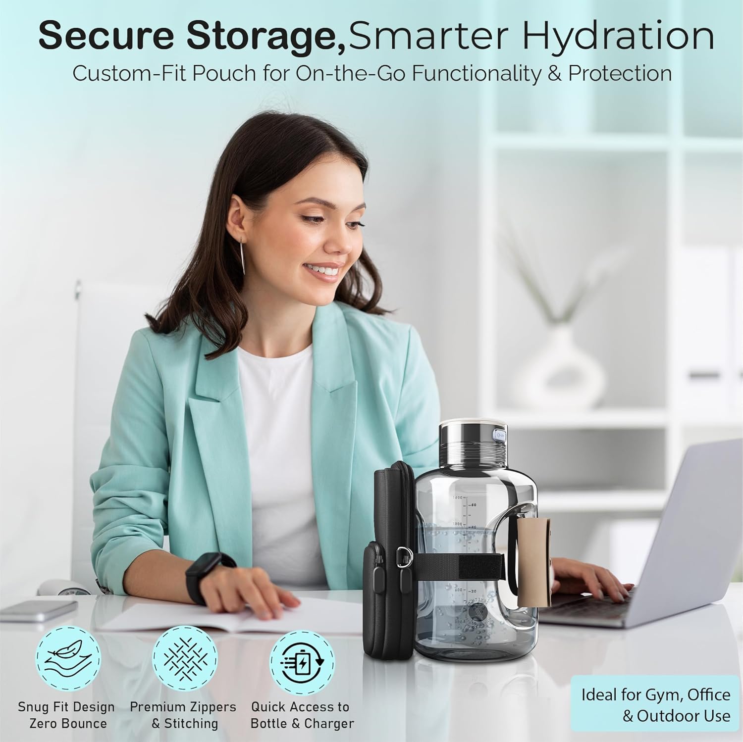 Zenetics Advanced Hydrogen Water Bottle with Pouch,1.5L Large BPA Free, Ionizer Bottle - Athletes, Travelers, Adventurers Sports, Gift For Husband, Wife, Family and Friends, BPA Free Outdoor